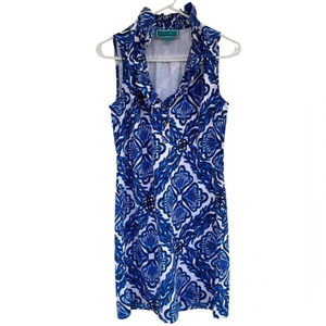 Southern Frock Ruffled V Neck Blue Dress